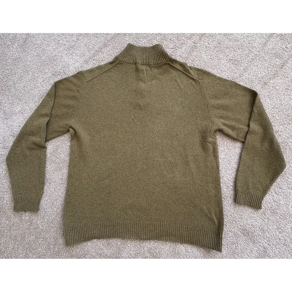 Sundance Cotton‎ Blend Quarter Zip Sweater Men's XXL Olive Green Wool Blend EUC